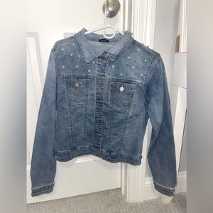 Pearl/ diamond jean jacket